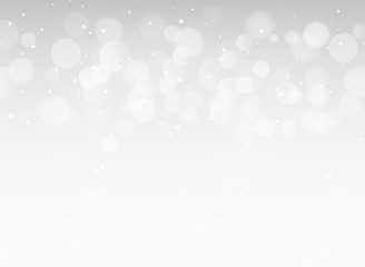 Abstract gray light bokeh xmas card glitter decoration. Christmas shiny sky pattern background