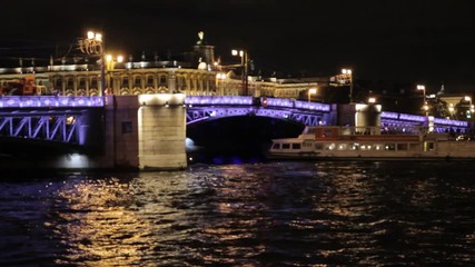 Wall Mural - Saint-Petersburg. White nights bridge on the Neva
