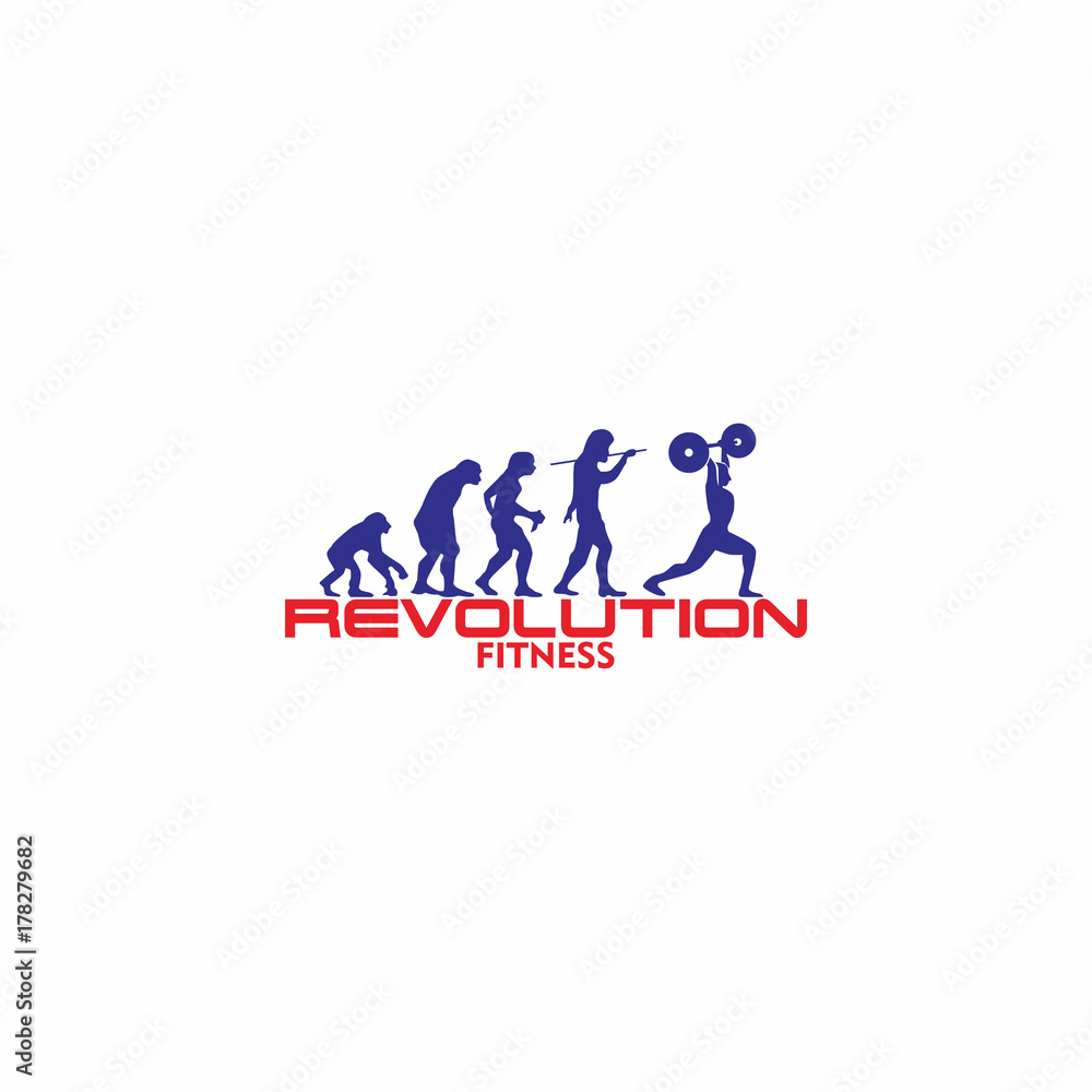Evolution fitness logo vector Stock Vector | Adobe Stock
