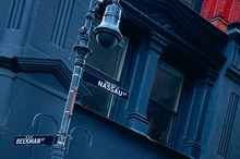 Blue Street Corner In New York City