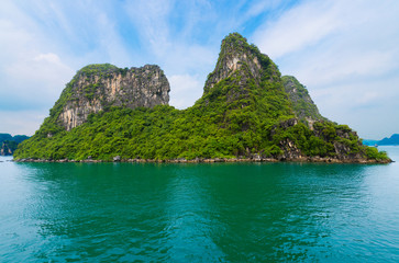 limestone rocks in Ha Long Bay, Vietnam