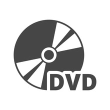 Black Dvd Icon Isolated On White 