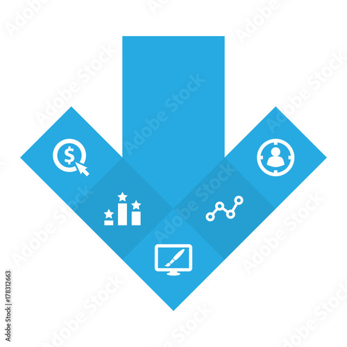 Set Of 5 Optimization Icons Set.Collection Of Resulting, Targeting