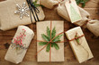 © Trinette Reed/Stocksy - Still life of group of homemade wrapped holiday presents