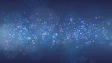 Wall Mural - snowflakes are slowly flying forward. computer generated seamless loop abstract background.