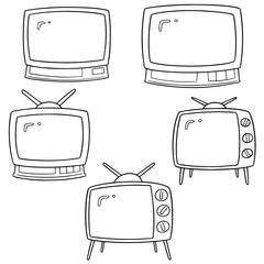 Sticker - vector set of television