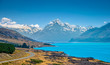 Mount Cook and lake Pukaki. Otago, New Zealand