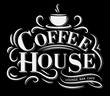 Coffee shop Logo with grunge effect. Retro coffee logo. Vector illustration