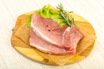 Raw pork steak