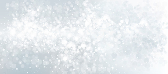 Vector gray, stars, bokeh background for Christmas design.