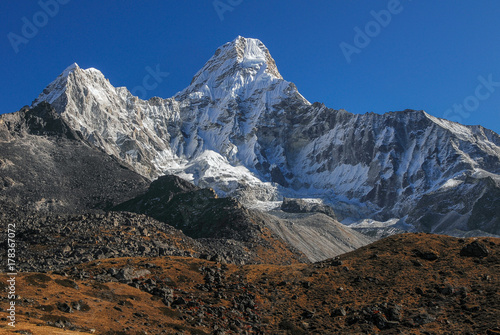 Nepal sagarmatha national park ama dablam mountain Poster