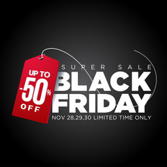 Black friday tag, special offers and discounts