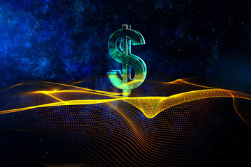 Wall Mural - Digital dollar sign wallpaper