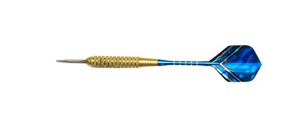 single blue dart isolated on white background
