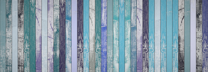 Wall Mural - Backgrounds of bright, colorful old boards. 3D Render