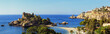 Panorama of Sicilian coast near Taormina and Isola Bella