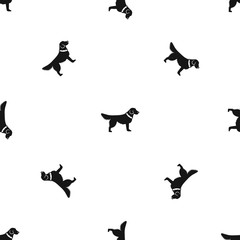 Wall Mural - Dog pattern seamless black