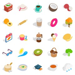 Wall Mural - Tea mixture icons set, isometric style