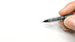 ink pen on hand man and women , used for the drawing , on the texture white background , represent the inscription , drawing and describe concept related idea.