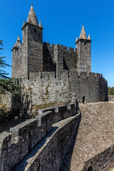 Canvas Print - Santa Maria da Feira Castle in Portugal, a testament to the military architecture of the Middle Ages and an important point in the Portuguese Reconquista.