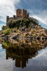 Wall Mural - Castle of Almourol in Portugal, initiated the 12th century, located on a small islet in the middle of the Tagus River, served as a stronghold used during the Portuguese Reconquista.