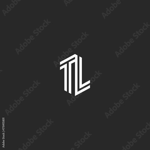 Initials Tl Letters Logo Combination Two Capital Letters T And L