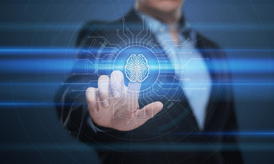 Wall Mural - digital brain artificial intelligence ai machine learning business technology internet network conce