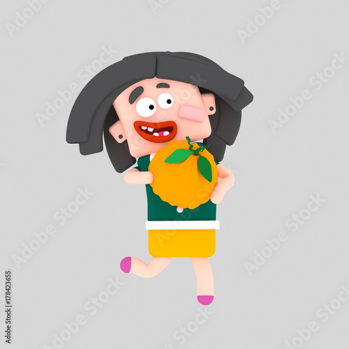 Láminas Girl running holding a pimpkin
Isolate
