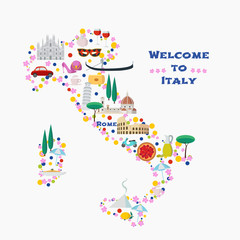 Wall Mural - Map of Italy vector illustration, design