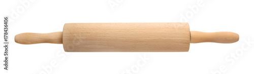 Fotomural Wooden rolling pin on white background