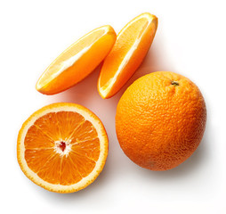 Poster - Fresh orange isolated on white background