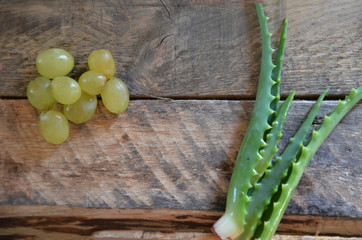 Fresh aloe vera with and grape. health. cosetics healthy drinks. Face Mask Ingredients