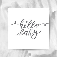 Wall Mural - hello baby lettering