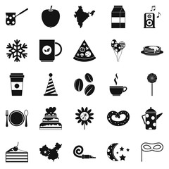 Wall Mural - Kettle drum icons set, simple style