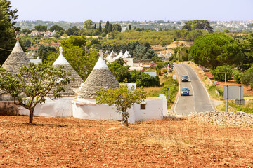 Trulli in the countryside of the Itria valley