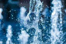 The Gush Of Water Of A Fountain. Splash Of Water In The Fountain, Abstract Image