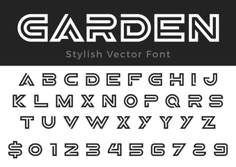 Wall Mural - Design vector linear Font Title Header Lettering Logo Monogram