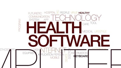 Canvas Print - Health software animated word cloud, text design animation. Kinetic typography.