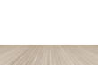 © Chinnapong - Wood floor perspective view with wooden texture in light sepia brown color isolated on white wall background for interior design decoration backdrop