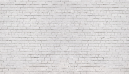Wall Mural - white brick wall, texture of whitened masonry as a background