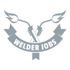 Welder job logo, simple gray style