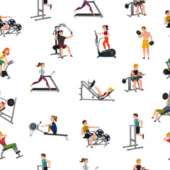 Sticker - Exercise Equipment Seamless Pattern