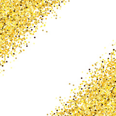 Wall Mural - Golden confetti on white background. Vector.