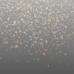 Wall Mural - falling golden transparent confetti over dark gradient background