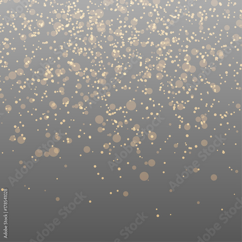 Falling Golden Transparent Confetti Over Dark Gradient
