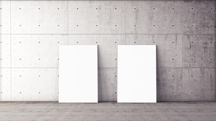 Wall Mural - White isolated posters with black frame mockup