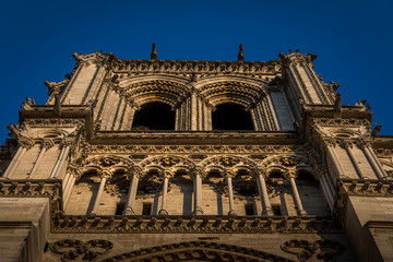 Notre-Dame de Paris, a medieval Catholic cathedral on the Île de la Cité in the fourth arrondissement of Paris, France. 