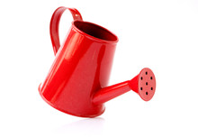 Red Metal Watering Can