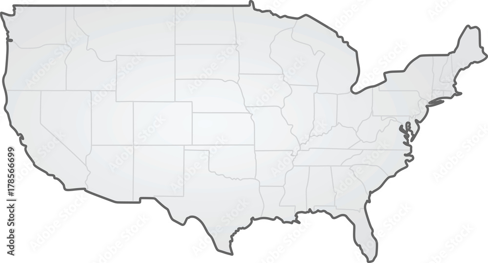 USA. states border map. vector illustration Stock Vector | Adobe Stock