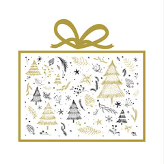 Wall Mural - christmas gift box design on white background vector illustration